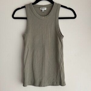 Frank & Oak Ribbed Tank Sage Green